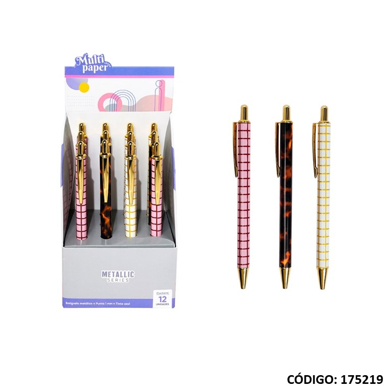 BOLIGRAFO MULTIPAPER METALLIC RETRACTIL PATTERNS (L175219)