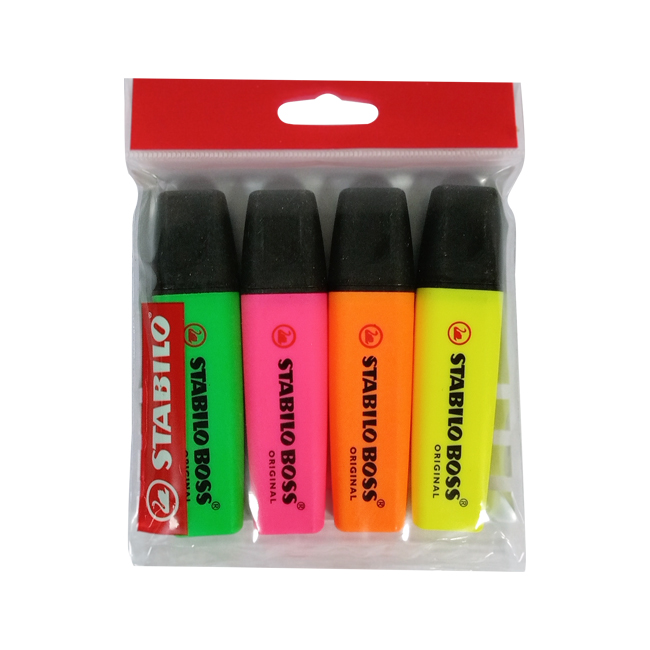 RESALTADOR STABILO BOSS  X4 COLORES (S862)