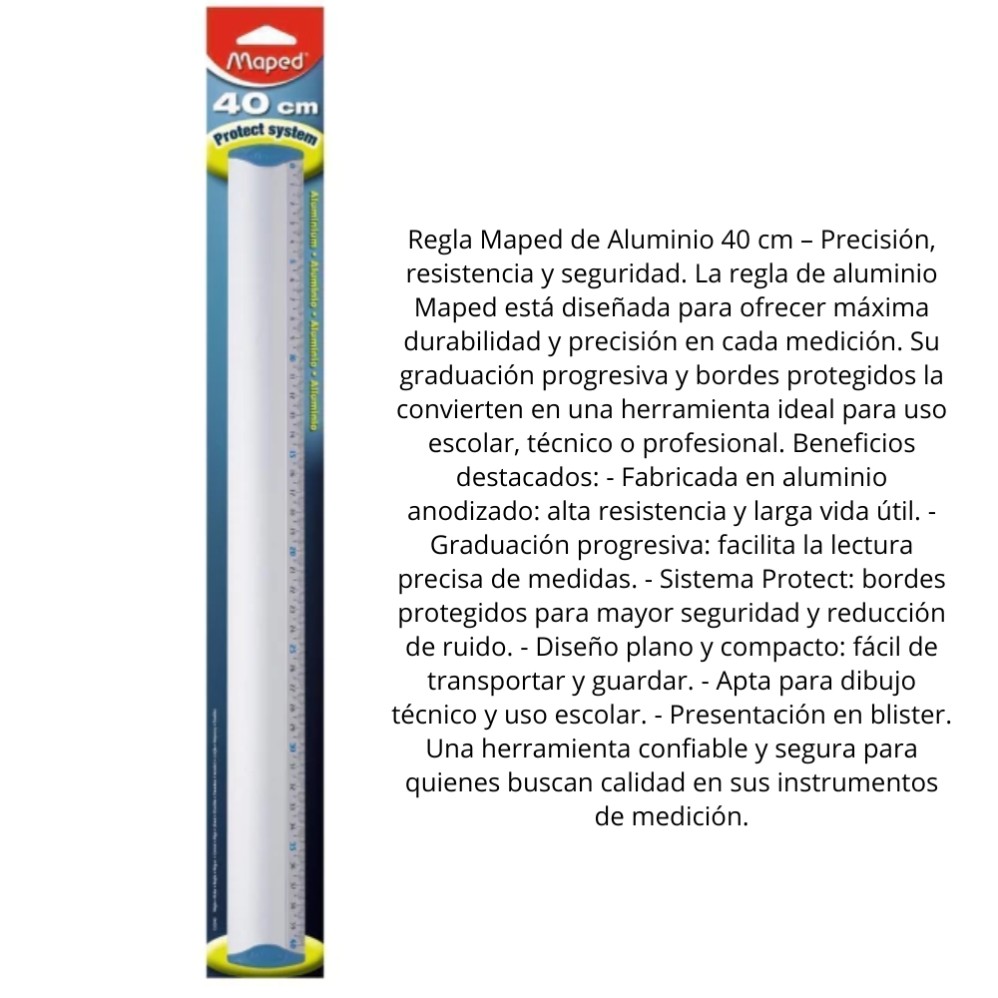 REGLA MAPED DE ALUMINIO 40cm. (L34444)