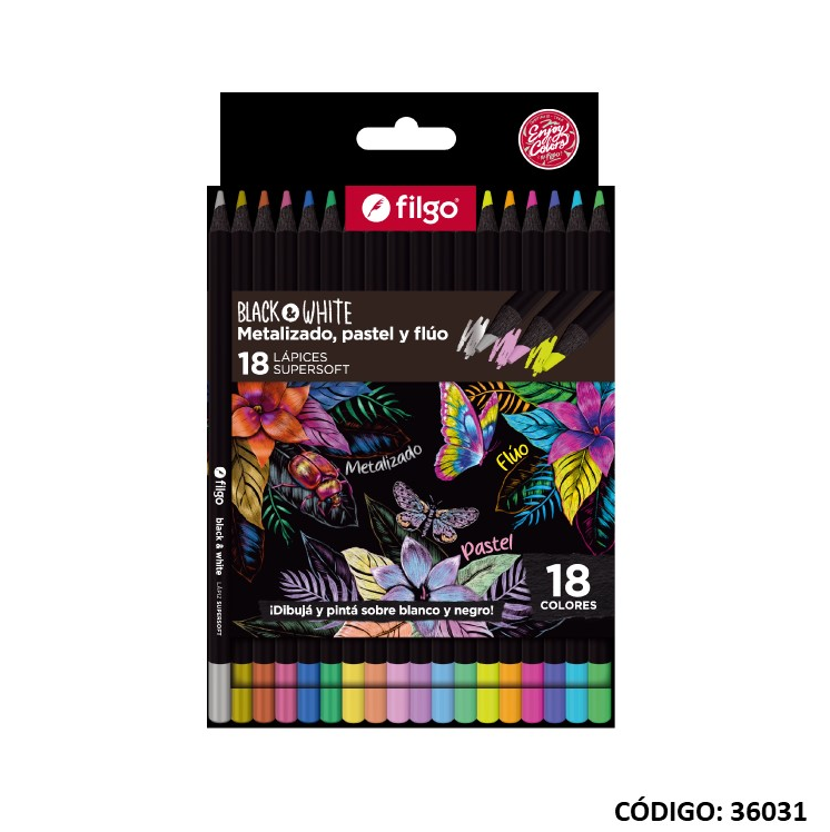LAPIZ COLOR FILGO SUPERSOFT X18 COLORES LARGOS (L36031)