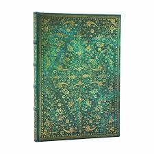 CUADERNO 18X13 PAPERBLANKS TAPA DURA FLOR ESMERALDA RAYADO (P713151)