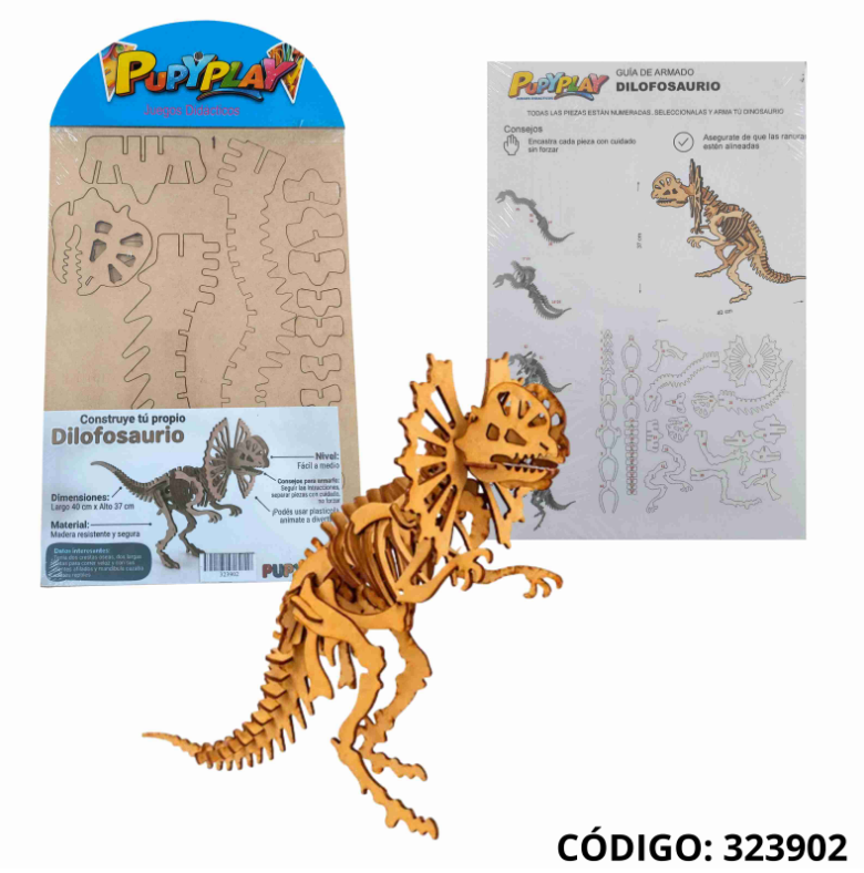 PUZZLE 3D MADERA DILOFOSAURIO (J323902)