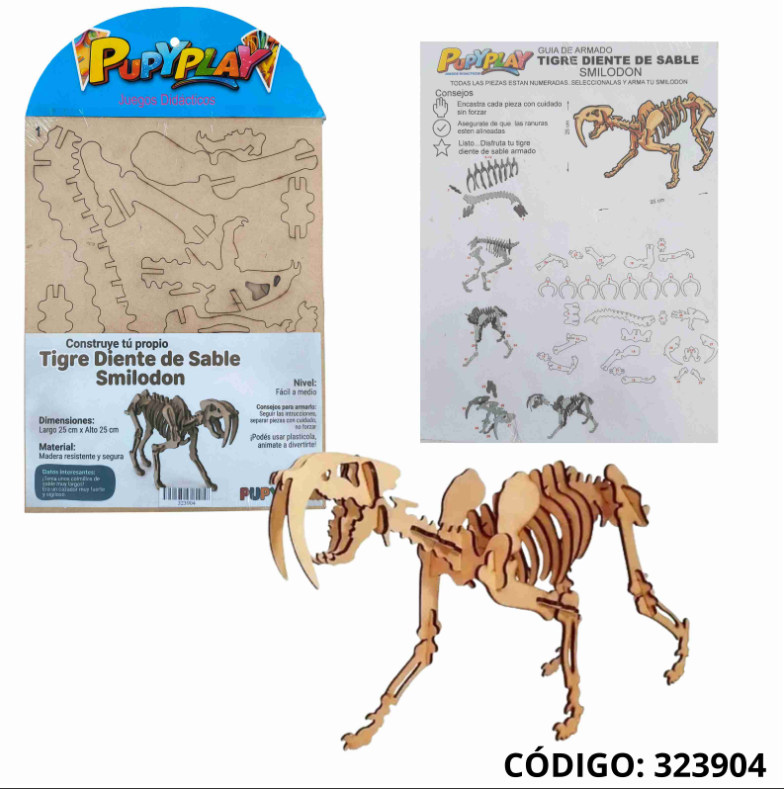 PUZZLE 3D MADERA SMILODON (J323904)