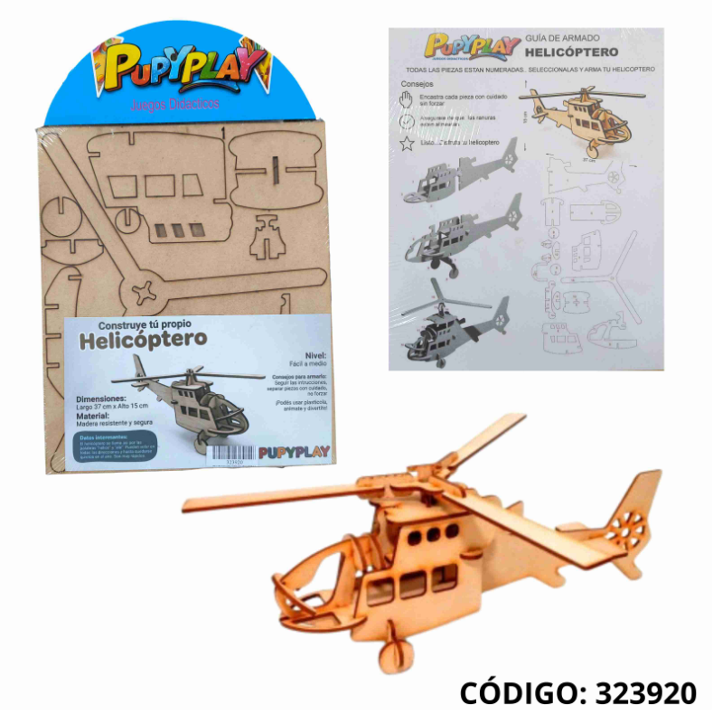 PUZZLE 3D MADERA HELICOPTERA (J323920)