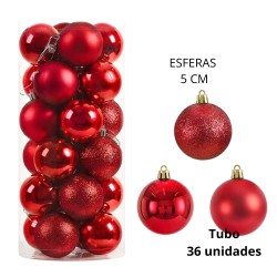 TUBO DE ESFERAS NAVIDEÑAS DE 5cm. (R32083)