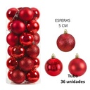 TUBO DE ESFERAS NAVIDEÑAS DE 5cm. (R32083)