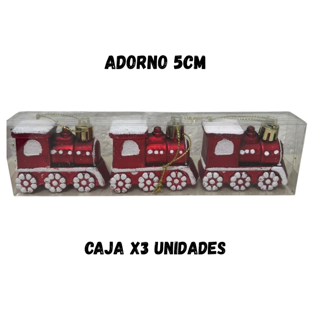 ADORNO NAVIDAD TREN 5cm. X3 UNIDADES (R36137)