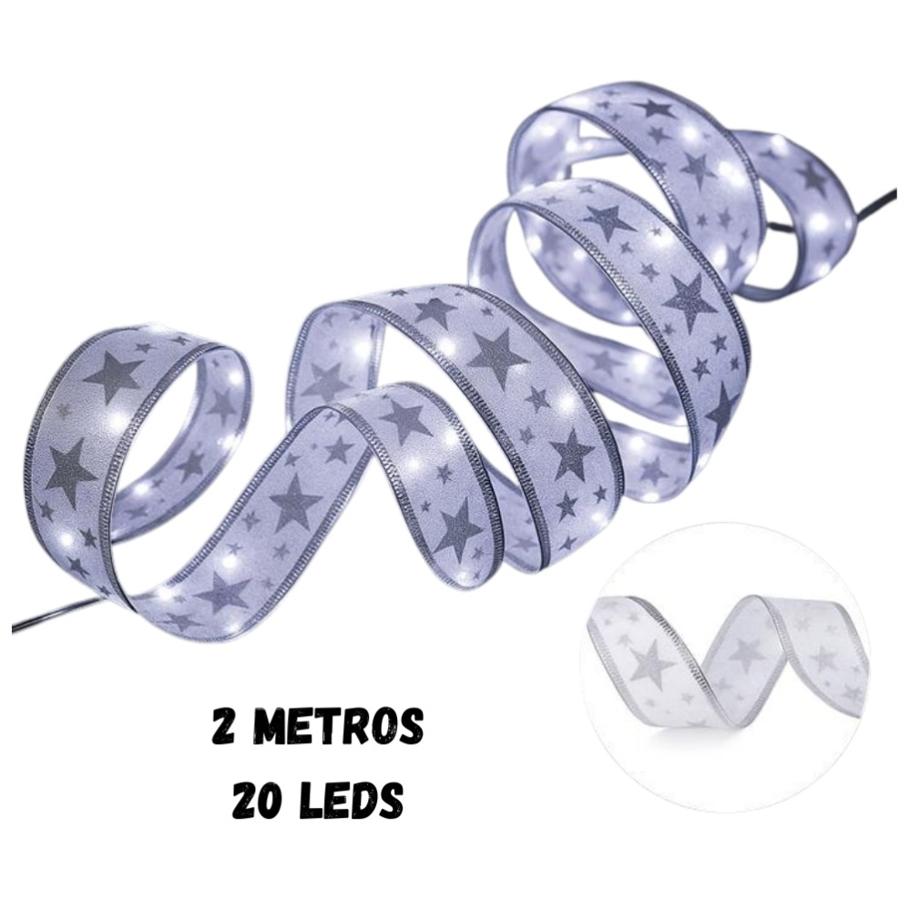 LUZ NAVIDAD LED A PILA 2mts. CINTA ESTRELLA (R36122)