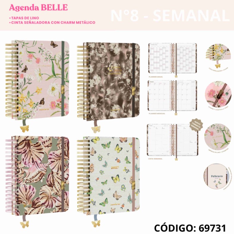 AGENDA 2027 N8 FW SEMANAL ESPIRAL BELLE (L69731)