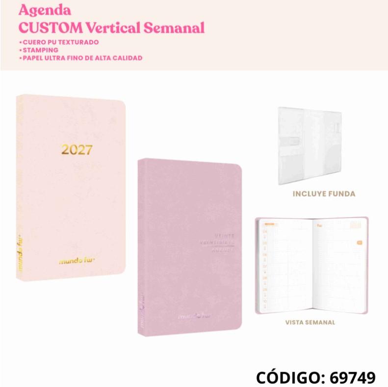 AGENDA 2027 9.8X18cm. FW SEMANAL CUSTOM VERTICAL (L69749)