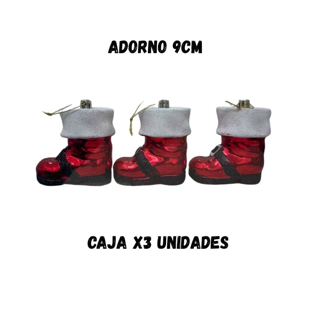 ADORNO NAVIDAD ZAPATO X3 UNIDADES 9cm. (R36141)