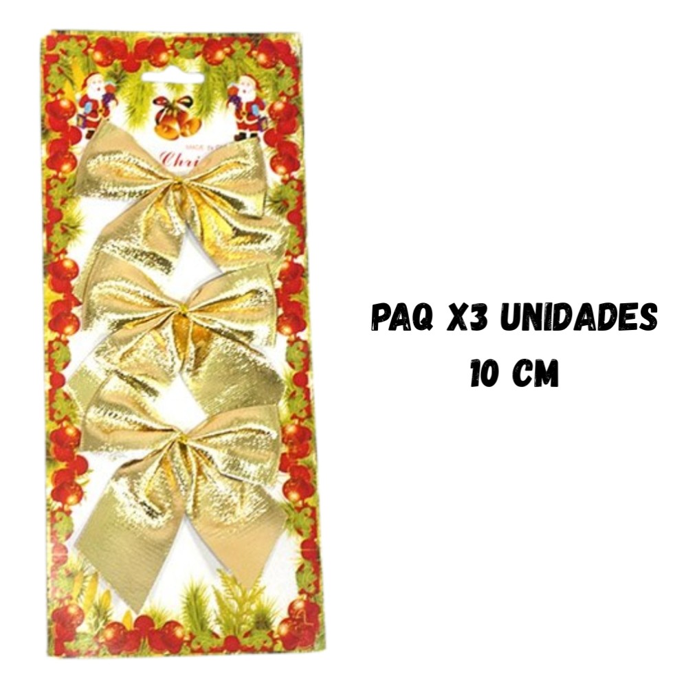 MOÑO DE NAVIDAD 10cm. X3 UNIDADES (R36118)