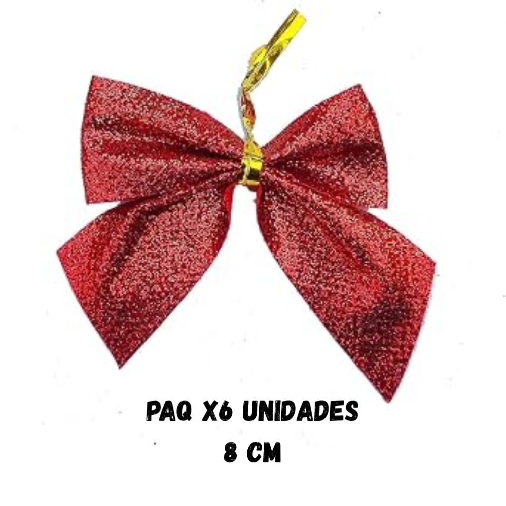 MOÑO NAVIDAD 8cm. X6 UNIDADES (R36115)