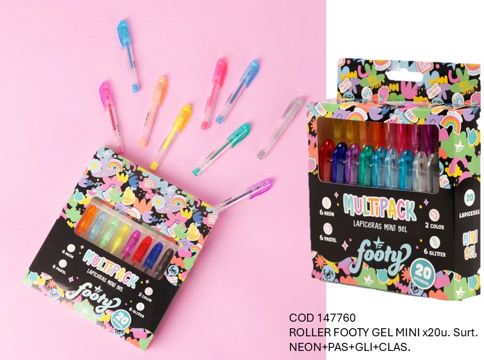 ROLLER FOOTY GEL MINI X20 COLORES (L147760)