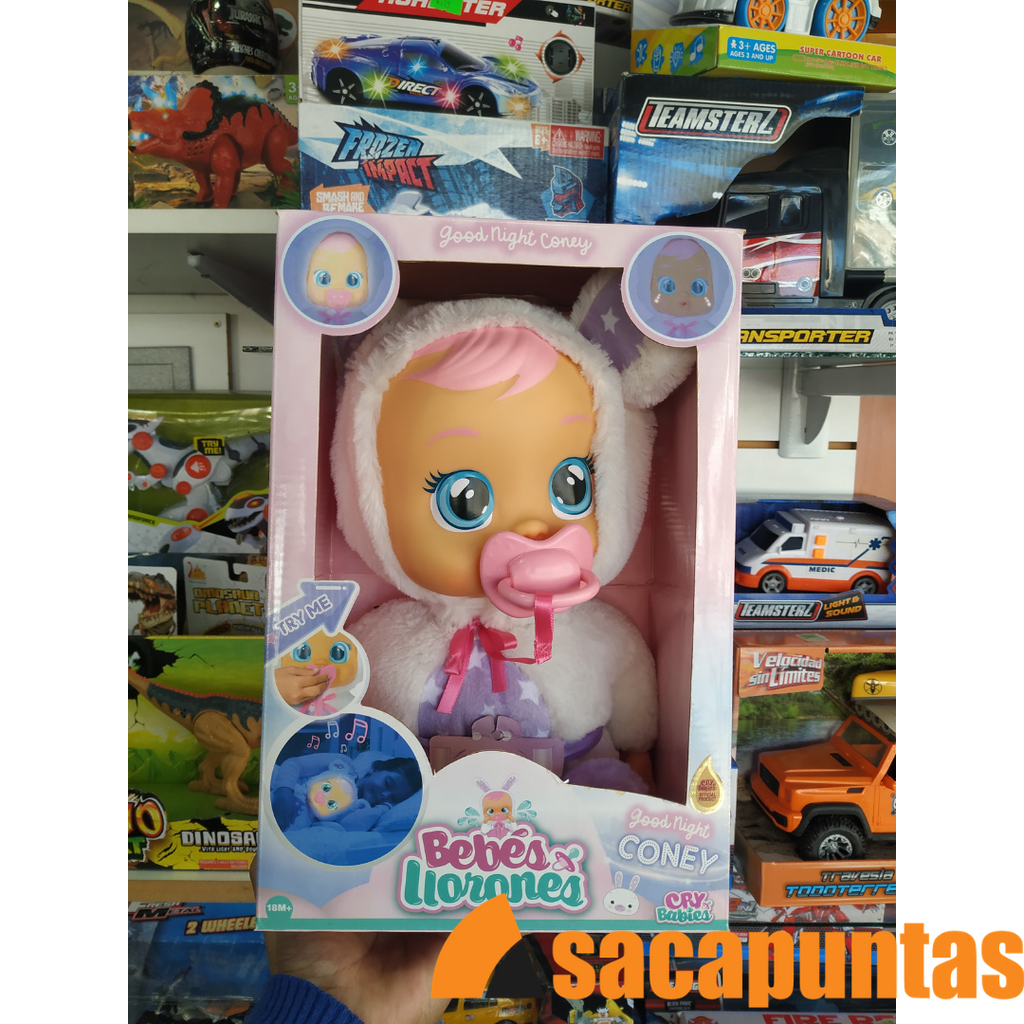 MUÑECA CRY BABIES GOOD NIGHT CONEY CON LUZ Y SONIDO (J20684)