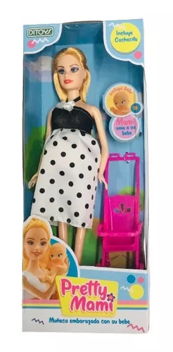 MUÑECA EMBARAZADA PRETTY MAMI CON COCHECITO MODELOS VARIOS DITOYS (J21411)