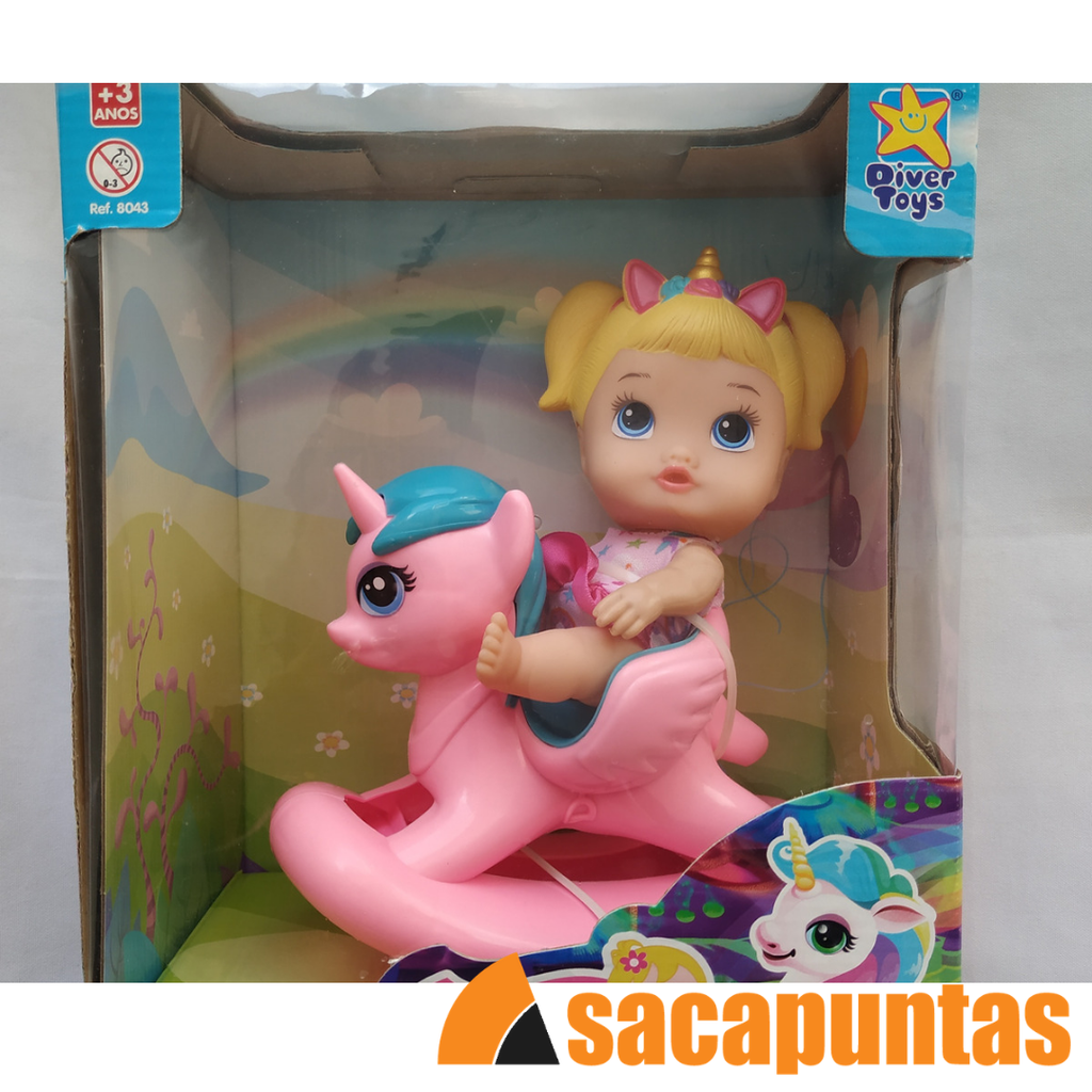MUÑECA LITTLE DOLLS ISA CON UNICORNIO BALANCIN (J21489)