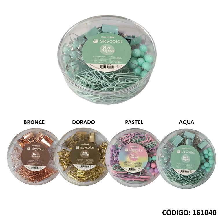 SET DE OFICINA SKYCOLOR BROCHES/CLIP  (L161040)