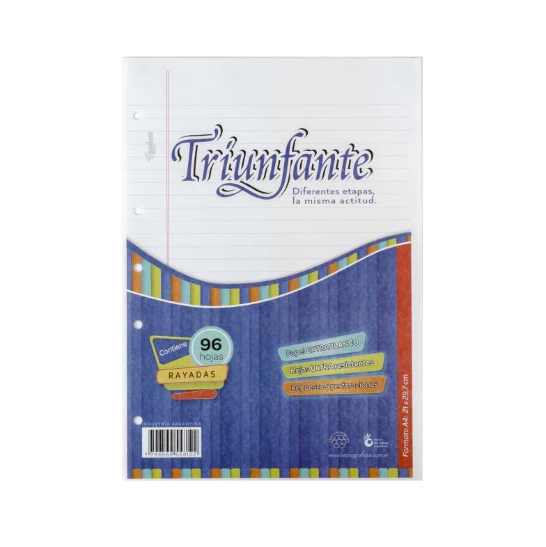 REPUESTO A4 TRIUNFANTE RAYADO x 96hjs. (L116910)