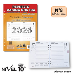 [L66150] AGENDA 2026 REPUESTO N8 BONJOUR DIA POR HOJA (L66150)