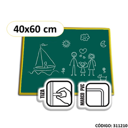 [L311210] PIZARRA PARA TIZA VERDE 40x60cm. KIDS (L311210)