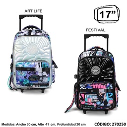 MOCHILA 18" CHIMOLA TRAMA CRISTAL ESPALDA(L270250)