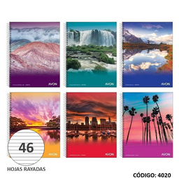 [L4020] CUADERNO 16x21 AVON ESPIRAL RAYADO x 46hjs. (L4020)