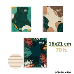 [L4510] CUADERNO 16x21 EXITO NAT CON ESPIRAL RAYADO  x 70hjs. (L4510)