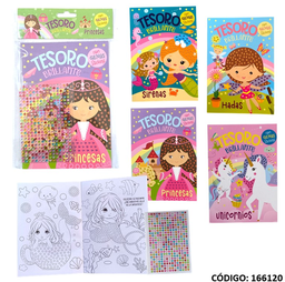[L166120] LIBRO PINTAR TESORO BRILLANTE GEMAS (L166120)