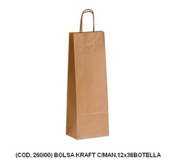 [L260000] BOLSA KRAFT CON MANIJA 12x36cm. Botella (L260000)