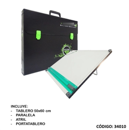 [L34010] TABLERO PIZZINI 50X60cm. CON PARALELA ATRIL PORTATABLERO Y ESTUCHE (L34010)
