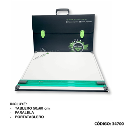 [L34700] TABLERO PIZZINI 50X60cm. CON PARALELA Y PORTATABLERO  (L34700)