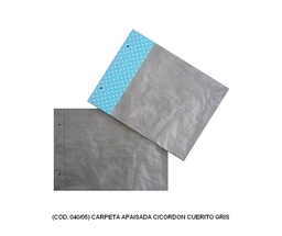 [L40050] CARPETA APAISADA CON CORDON CUERITO GRIS (L40050)