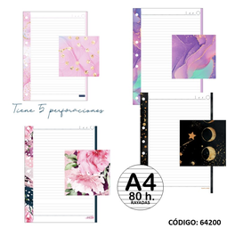 [L64200] REPUESTO A4 PUNTO CERO FANTASIA RAYADO x 80hj. (L64200)