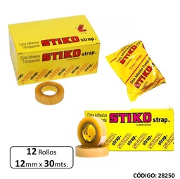 [L28250] CINTA ADHESIVA STIKO 12 MM x 30 METROS (L28250)