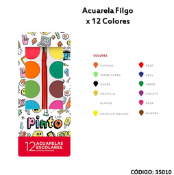 [L35010] ACUARELA FILGO X12 COLORES (L35010)
