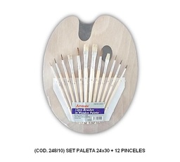 [L248100] SET PALETA ARTISTICO 24x30 + 12 PINCELES (L248100)