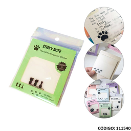 [L111540] NOTA-AD STICKY NOTE 75X75mm. TRAANSPARENTE X50hjs. (L111540)