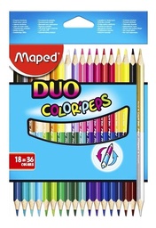 [L17596] LAPICES DE COLOR MAPED BICOLOR LARGO x 18 (L17596)