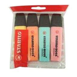 [S3620] RESALTADOR STABILO BOSS PASTEL X4 COLORES (S3620)