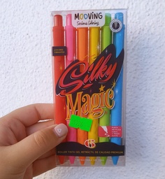 [L19226] LAPICERA ROLLER GEL RETRACTIL MOOVING COLORING SILKY X6 (L19226)