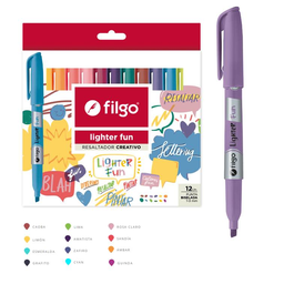[L35830] RESALTADOR FILGO FINO CREATIVO X12 COLORES (L35830)