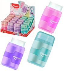 [L20593] SACAPUNTAS MAPED PASTEL CON GOMA (L20593)