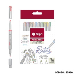 [L35960] RESALTADOR FILGO 2 PUNTAS MULTILIGHTER PASTEL X10 COLORES (L35960)