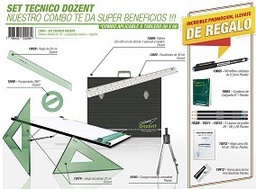 [L21249] SET TECNICO DOZENT 50X60 TABLERO + 6 UTILES + 7 REGALOS (L21249)