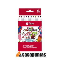 [L34169] MARCADOR FILGO PINTO ESCOLAR PERFUMADOS X10 COLORES (L34169)