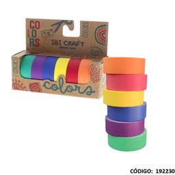 [L192230] WASHI TAPE IBI CRAFT x 6 UNIDADES RAINBOW (L192230)