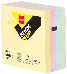 [L23735] STICK UP NOTAS PAPEL DELI PASTEL 76X76 x400hjs. (L23735)