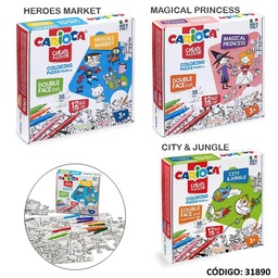 [L31890] PUZZLE  35 PIEZAS SET CARIOCA PARA COLOREAR + MARCADORES (L31890)