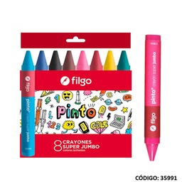 [L35991] CRAYONES FILGO SUPER JUMBO X8 COLORES (L35991)